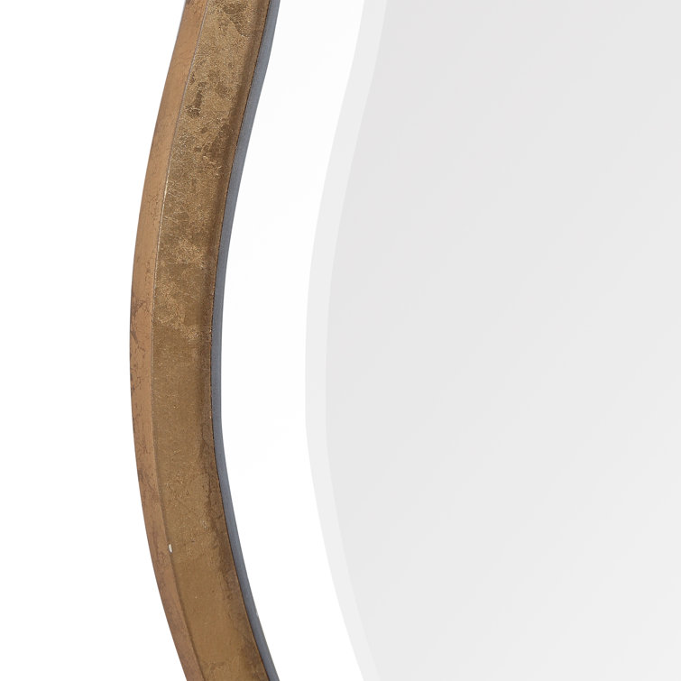 Aged Gold Scalloped Edge Engineered Wood Wall Mirror