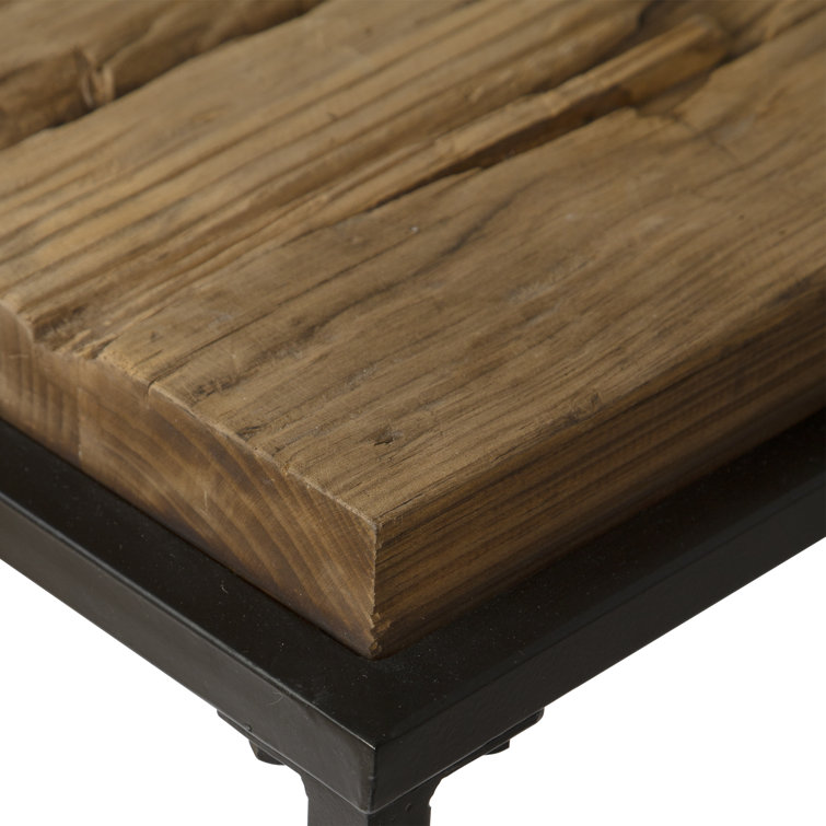 Averly 54'' Natural Wood and Black Metal Console Table