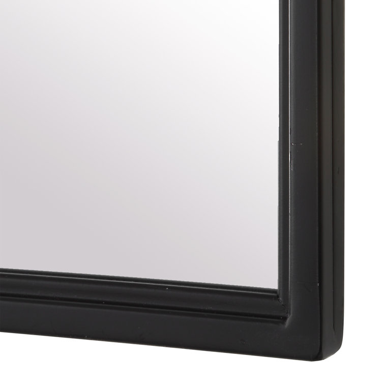 Matte Black Arched Metal Bathroom Wall Mirror