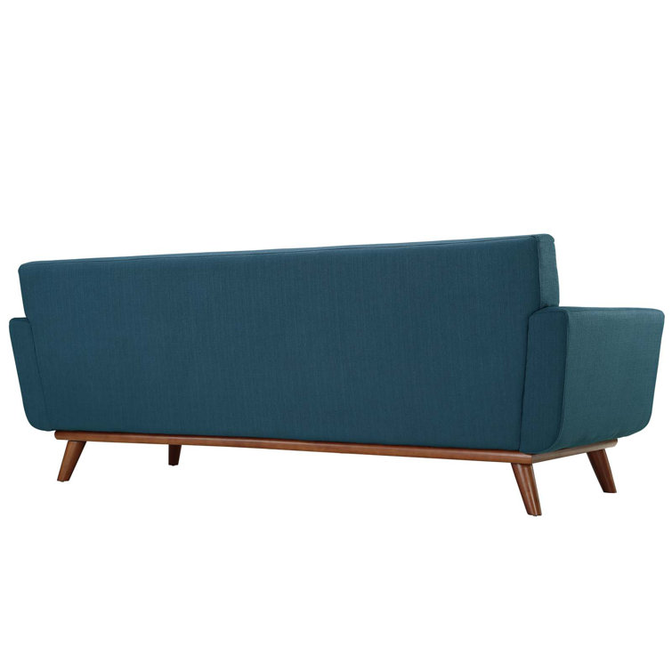 Azure Tufted Fabric Sofa with Removable Cushions