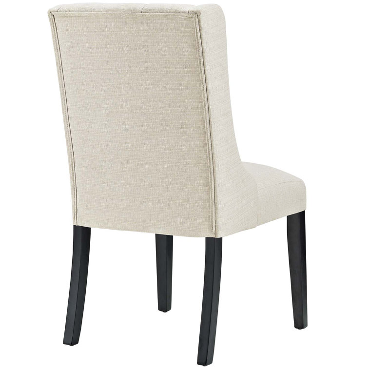 Elegant Beige Parsons Upholstered Side Chair with Button Tufting