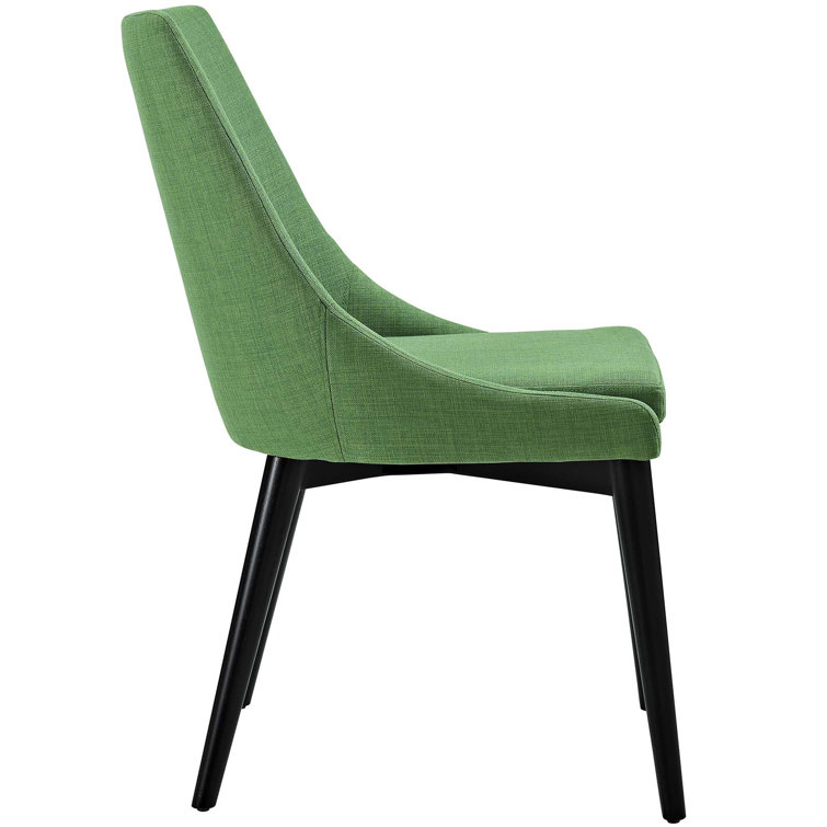 Kelly Green Viscount Upholstered Side Chair with Tapered Wood Legs
