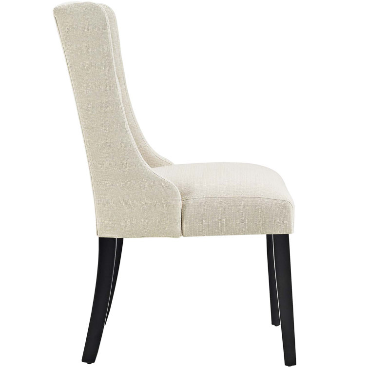 Elegant Beige Parsons Upholstered Side Chair with Button Tufting