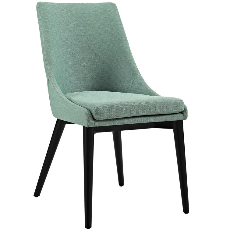 Laguna Turquoise Upholstered Parsons Side Chair with Wood Tapered Legs