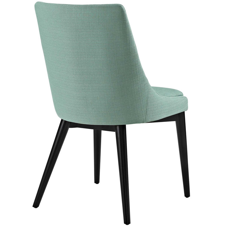 Laguna Turquoise Upholstered Parsons Side Chair with Wood Tapered Legs