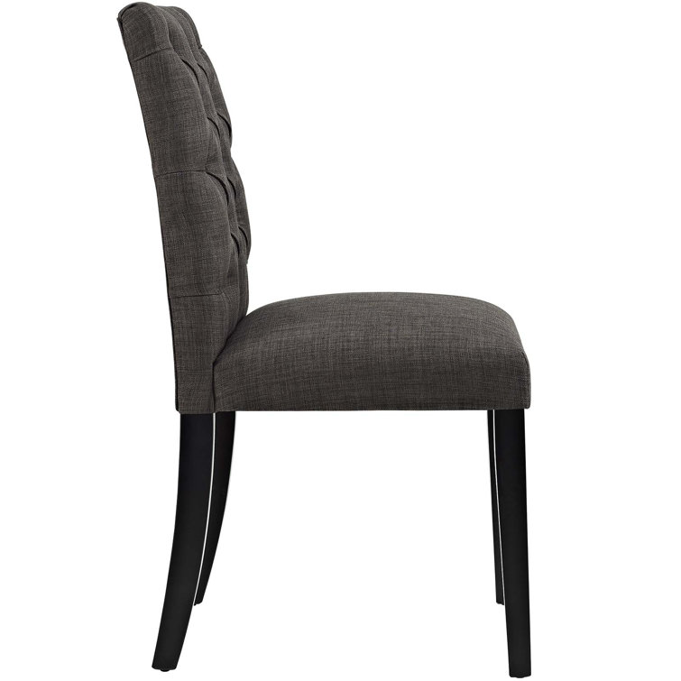 Brown Upholstered High Back Parsons Side Chair