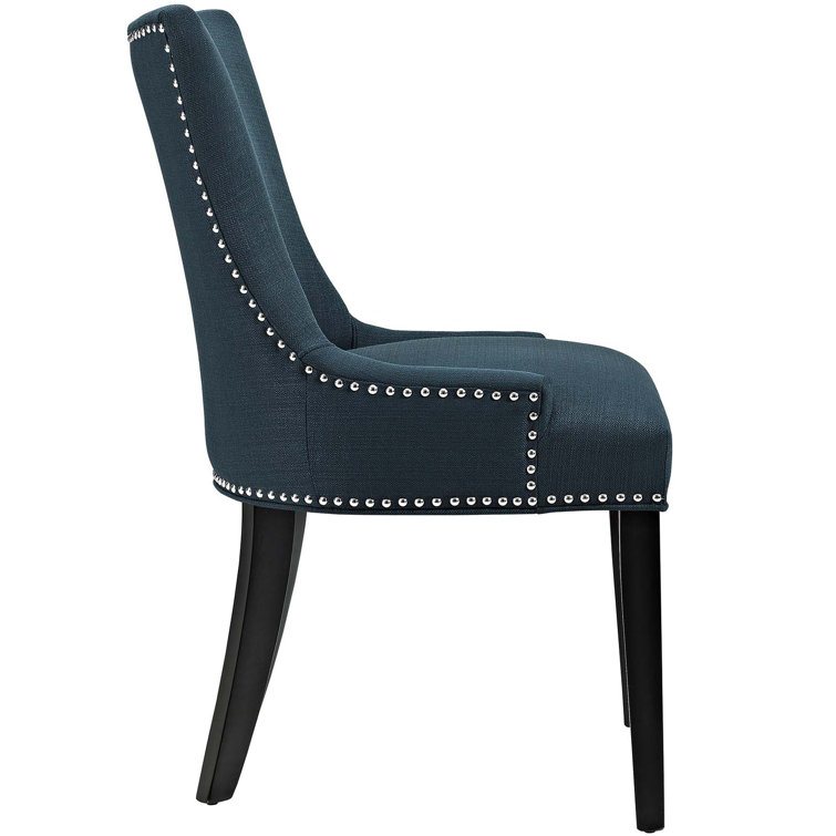 Azure Parsons Upholstered Side Chair with Wood Legs