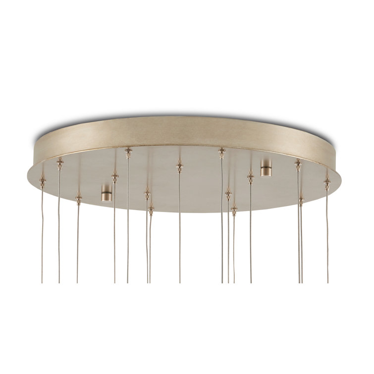 Cupertino Silver 15-Light LED Pendant with Capiz Shell Shades