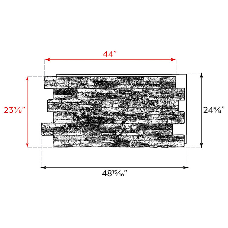 Colorado 44" Iced Coffee Faux Stone Wall Panel