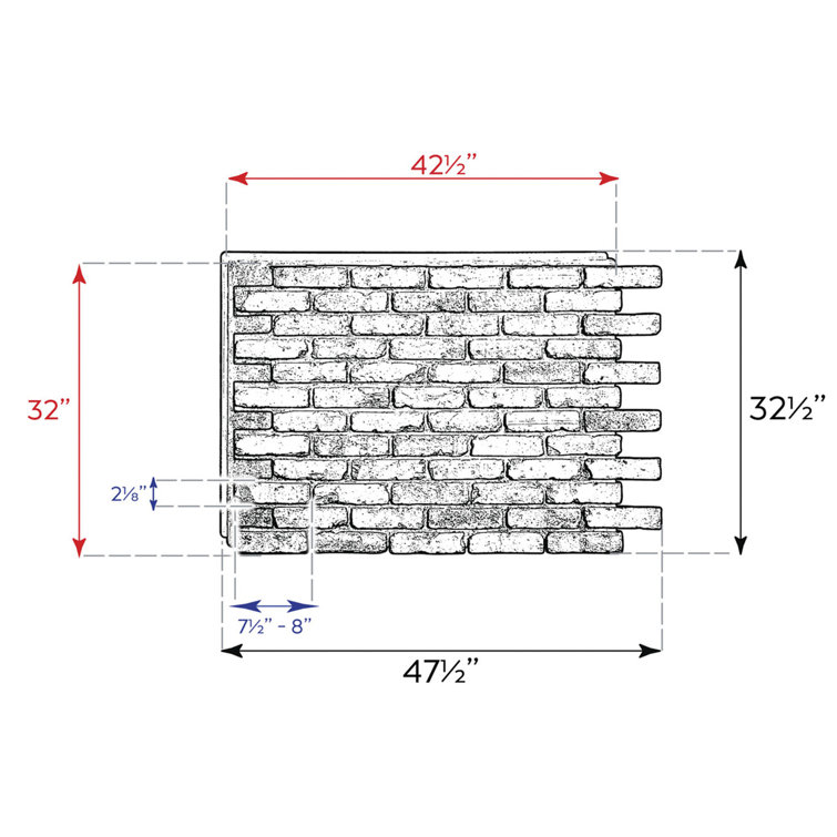 Whitewash Faux Brick Textured Wall Panel 47" x 32"