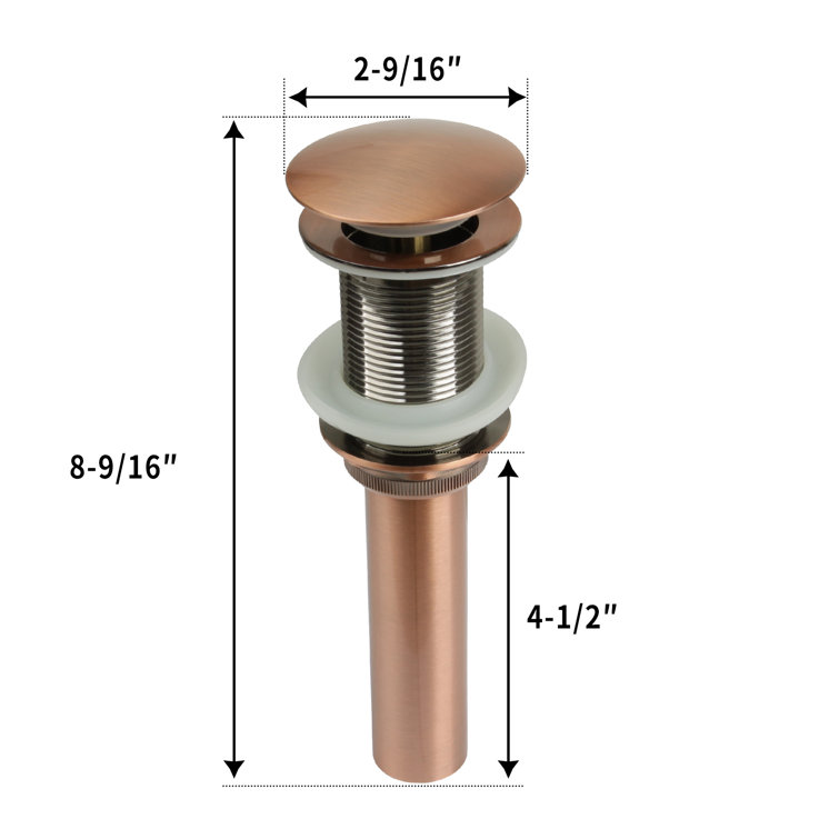 Copper Push Button Bathroom Sink Drain Stopper