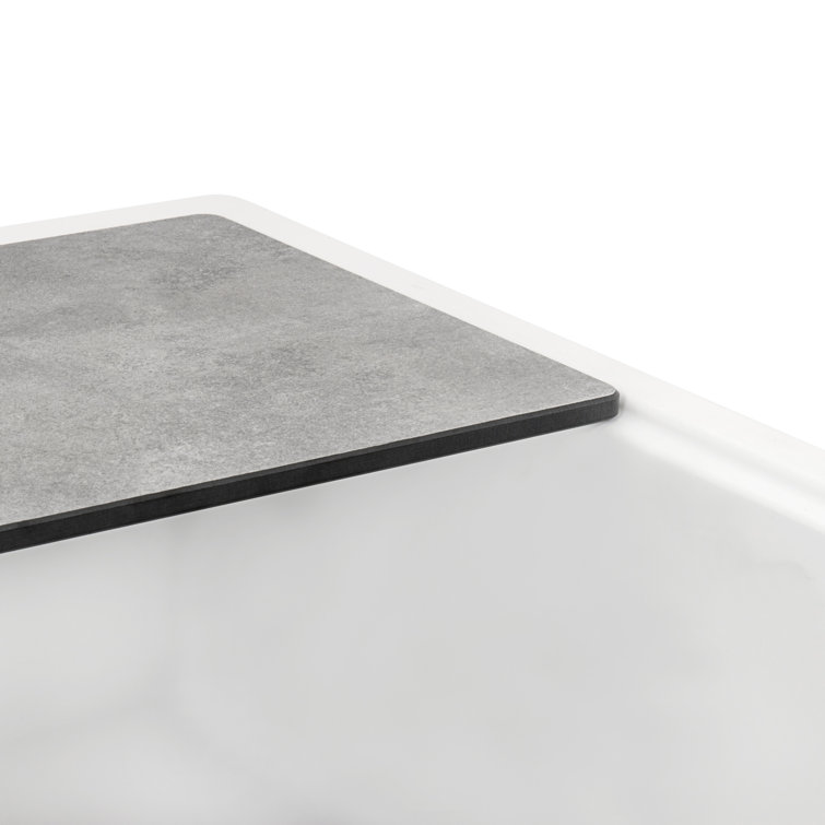 Arctic White Granite Composite Drop-In Workstation Sink