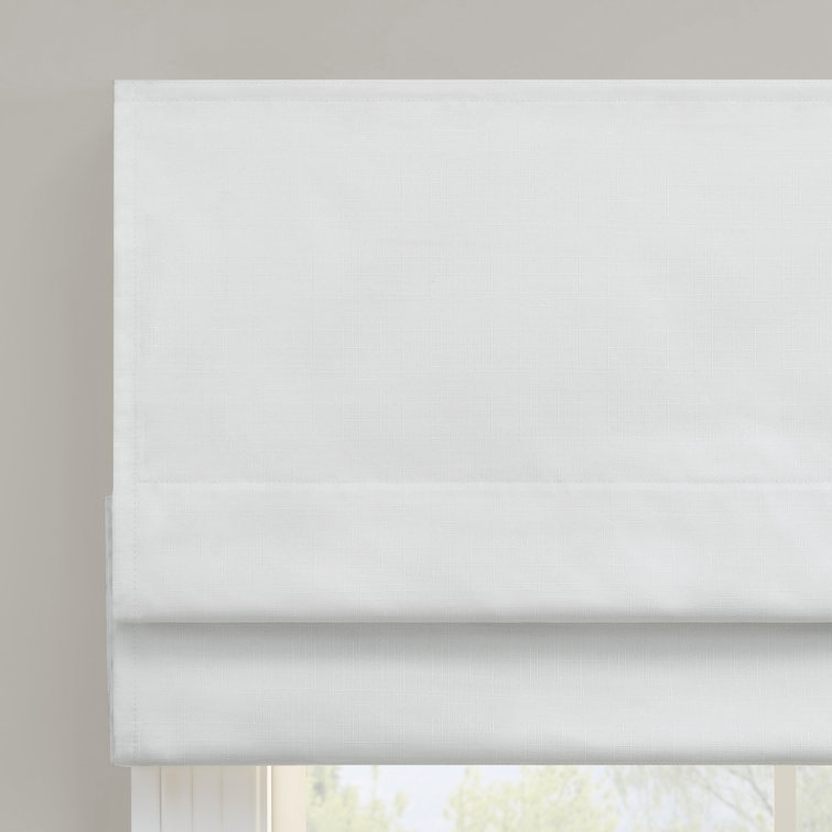 White Cordless Blackout Fabric Roman Shade 39" x 64"
