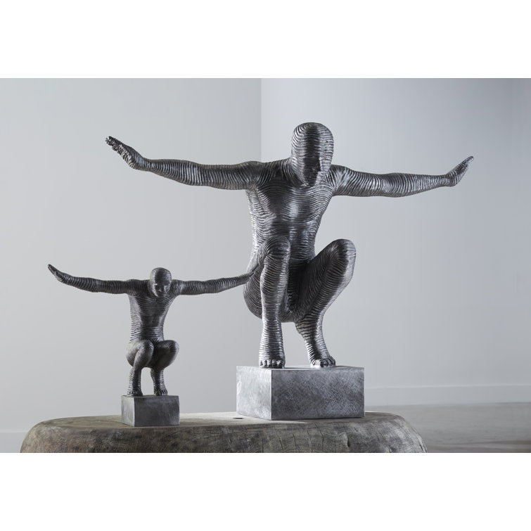 Transitional Silver Metal Sculpture 29" x 8" x 21"