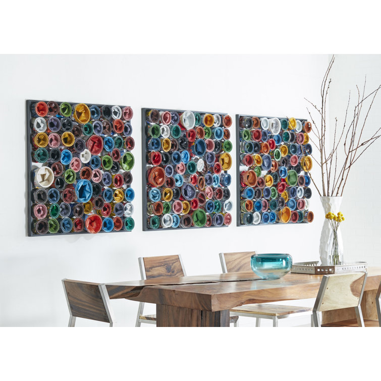 Large Multicolor Recycled Paint Can Wall Art