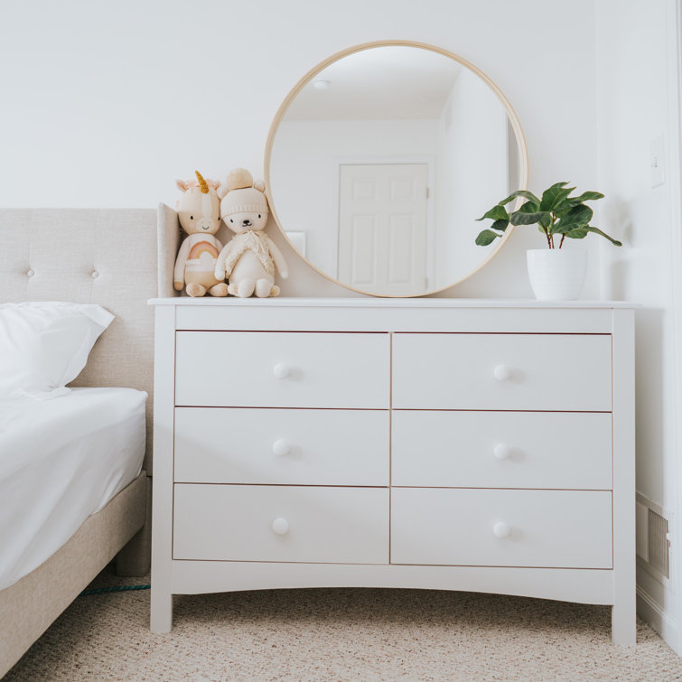 Noah White 6-Drawer GREENGUARD Certified Double Dresser