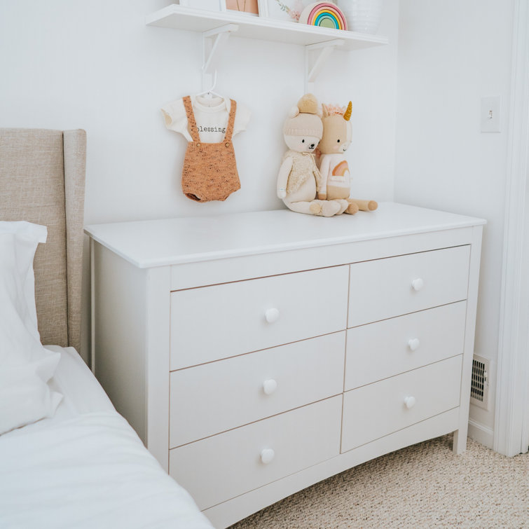 Noah White 6-Drawer GREENGUARD Certified Double Dresser