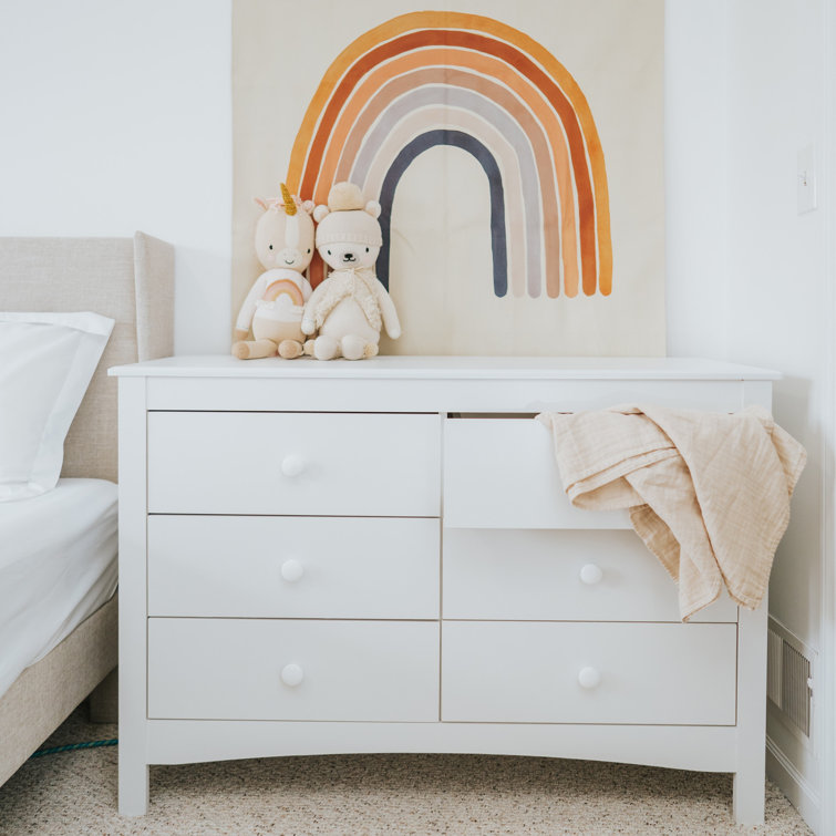 Noah White 6-Drawer GREENGUARD Certified Double Dresser