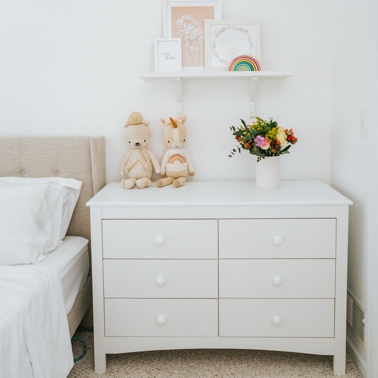 Noah White 6-Drawer GREENGUARD Certified Double Dresser