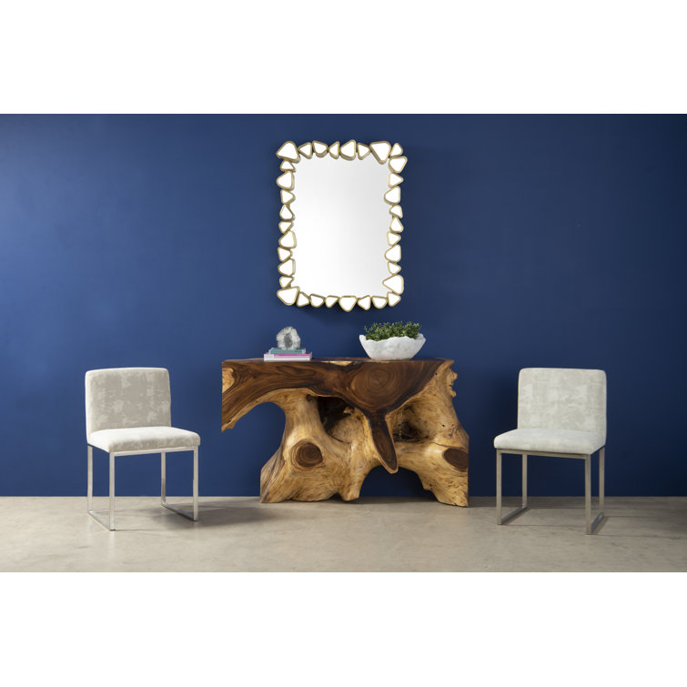 Gold Rectangular Wood Contemporary Accent Mirror