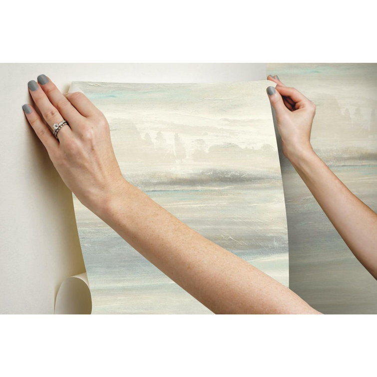 Natural Blue and Beige Scenic Peel and Stick Wallpaper