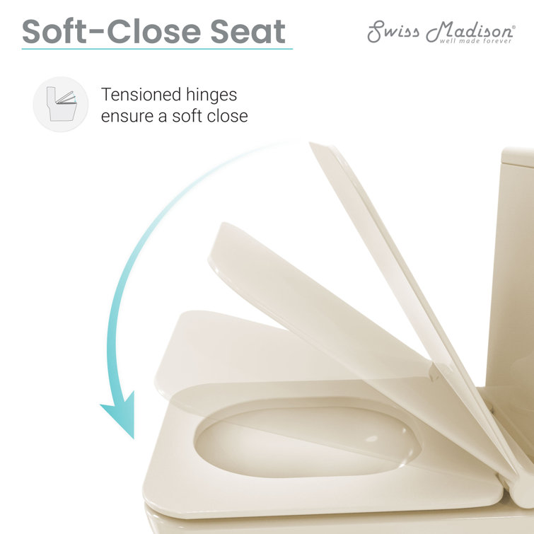 Concorde Bisque Square High-Efficiency Dual-Flush Toilet