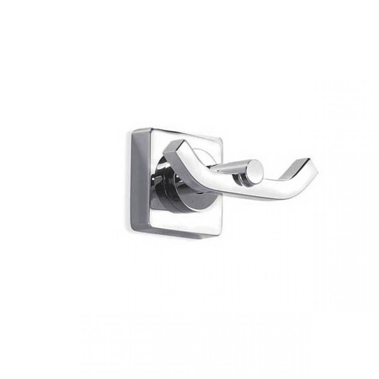 Polished Chrome Wall Mounted Double Towel Hook