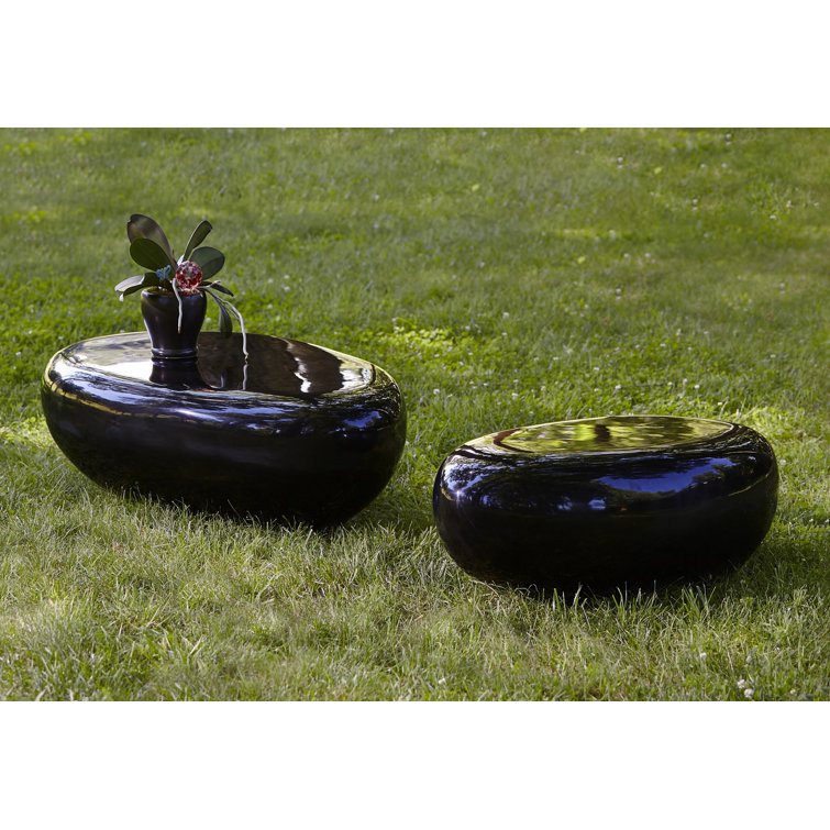 Contemporary Black Oval Solid Wood Coffee Table 54"x34"