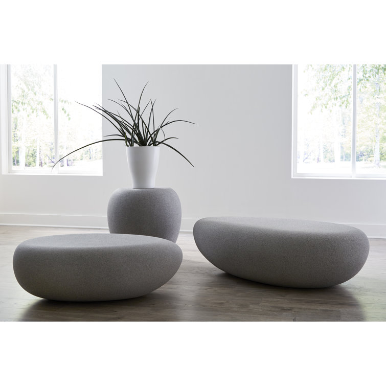 Dark Granite Oval Stone Side Table