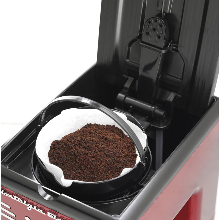 Retro Red 12-Cup Programmable Coffee Maker with LED Display