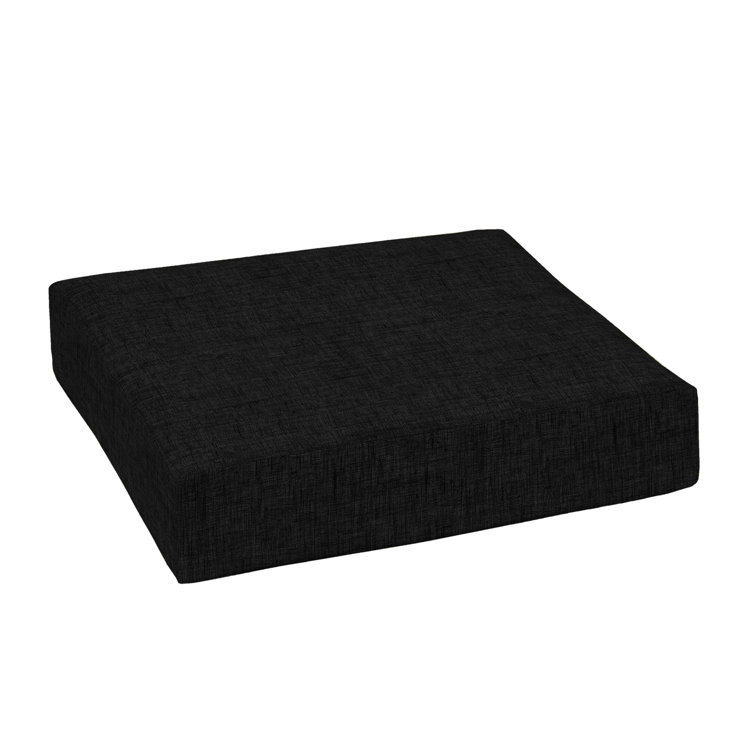 Black Polyester Outdoor Deep Seat Cushion with EverLuxe Fiberfill