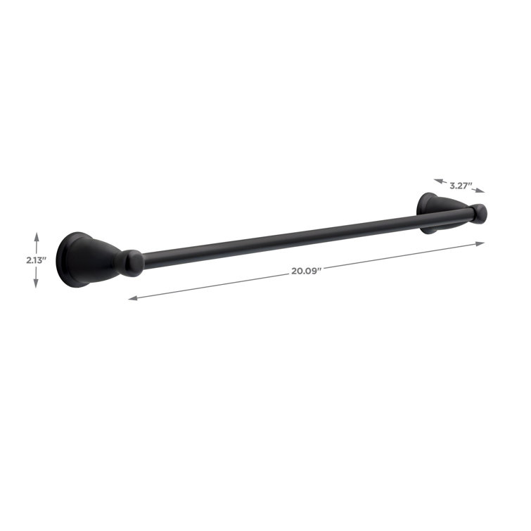 Kinla Matte Black 24" Wall Mounted Towel Bar