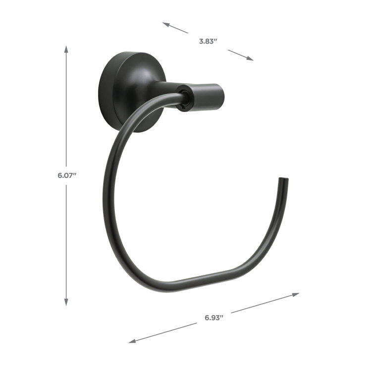 Matte Black Circular Wall Mounted Towel Ring