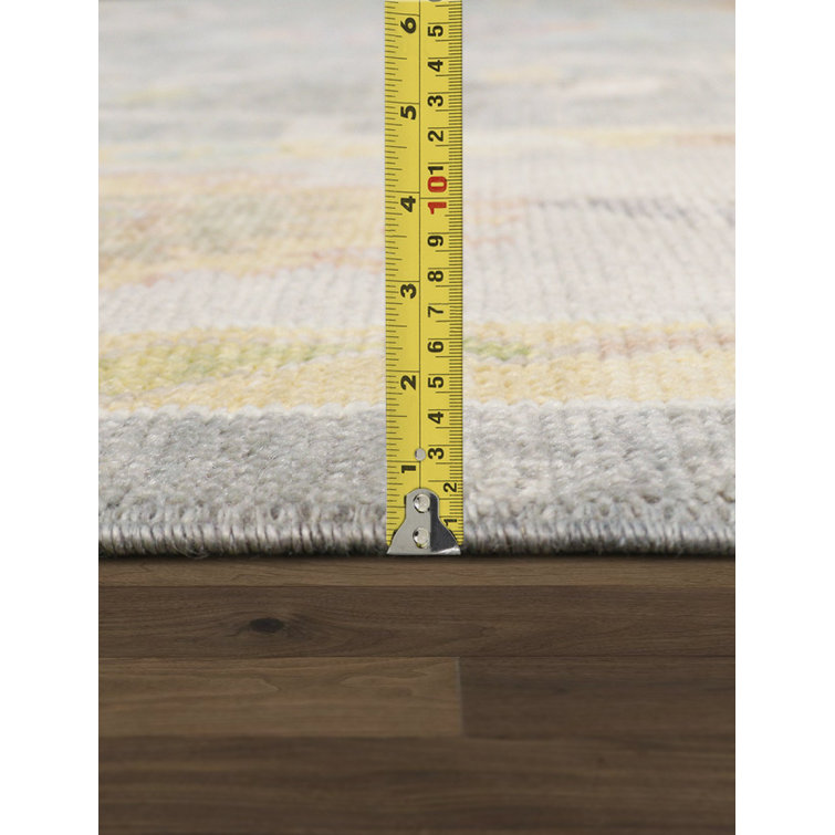 Elegant Gray Hand-Knotted Wool Oriental Rug, 164" x 117"
