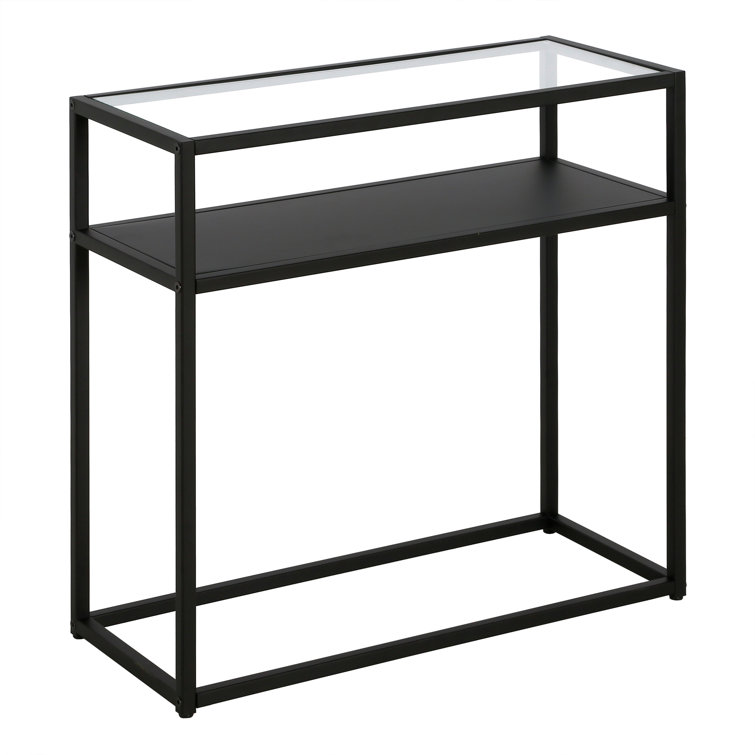 Ada Blackened Bronze Metal & Glass Rectangular Side Table