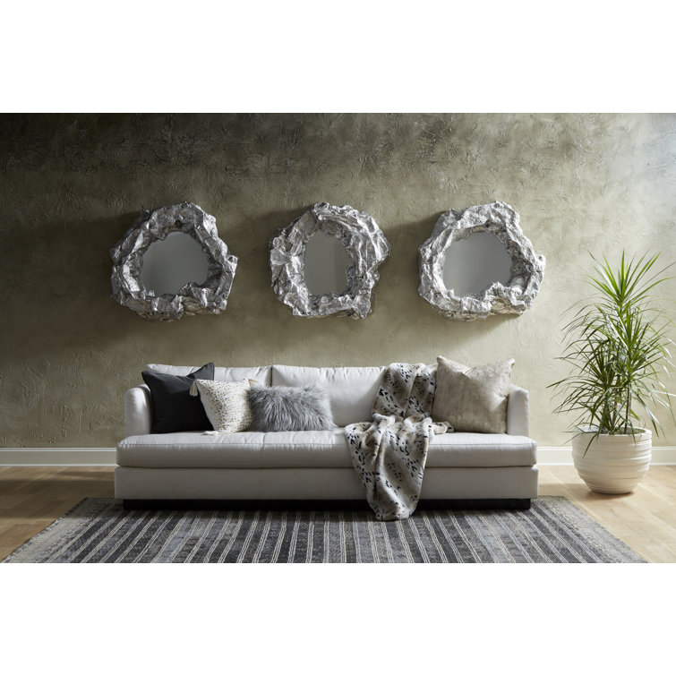 Rock Pond 42" Silver Leaf Wood Accent Mirror