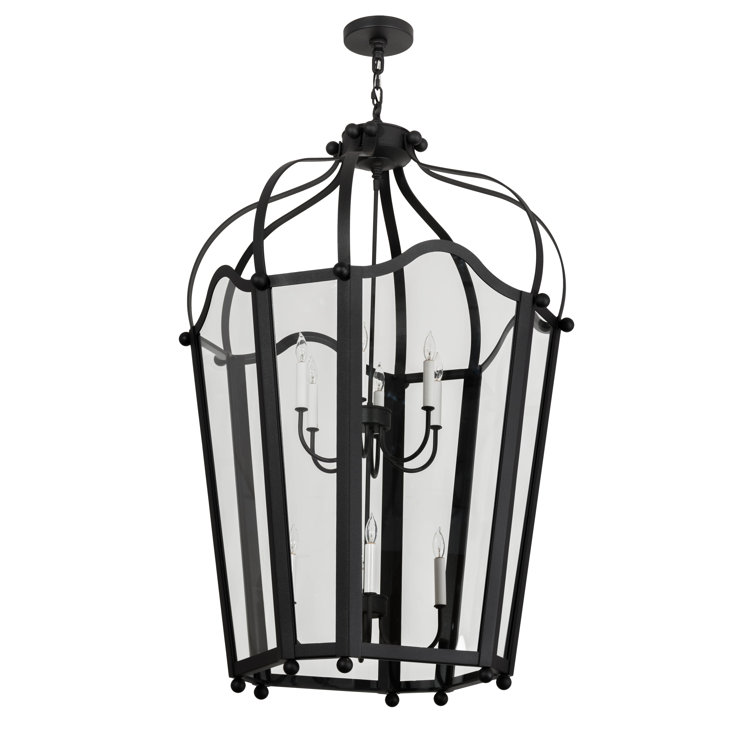 Citadel Black Crystal 10-Light Indoor/Outdoor Lantern Chandelier