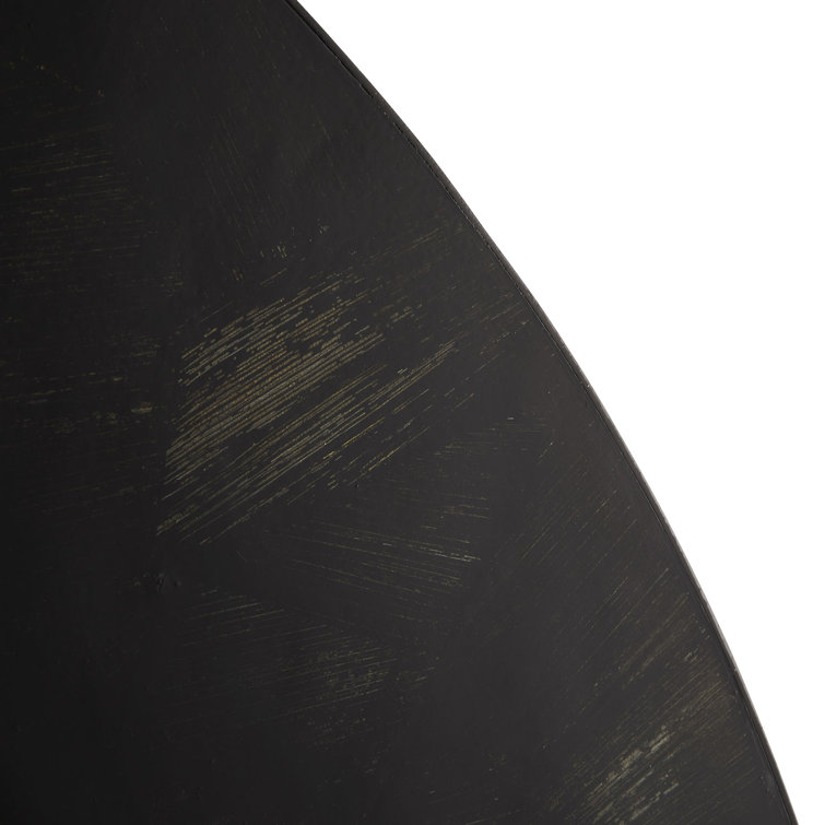 Lona Luxe Black Lacquered Cornhusk 48" Wall Mirror