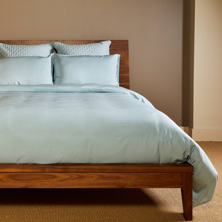 Sky Blue Full/Queen Bamboo Duvet Cover Set with Shams