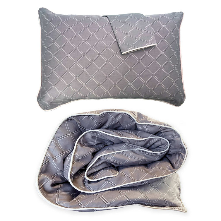 Platinum Geo Full/Queen Viscose Bamboo Duvet Cover Set with Shams