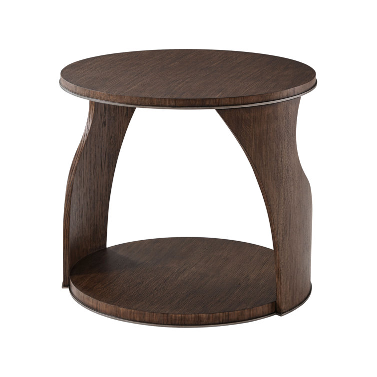 Charteris Matte Tungsten Round Side Table with Storage