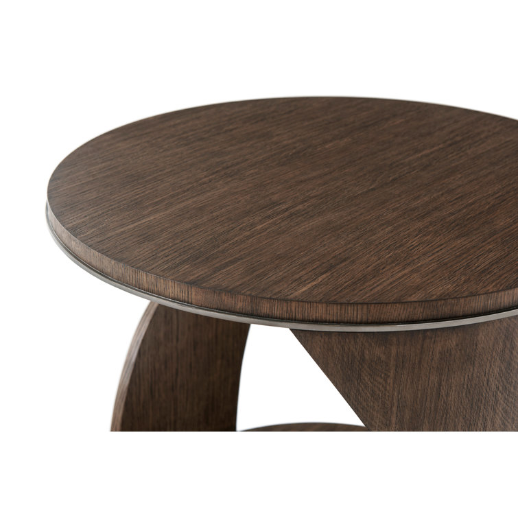 Charteris Matte Tungsten Round Side Table with Storage