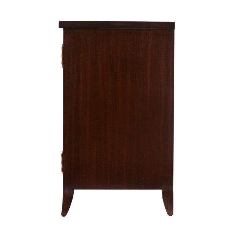 Mannix Medium Wood Black Bar Cabinet with Gold Embellishments