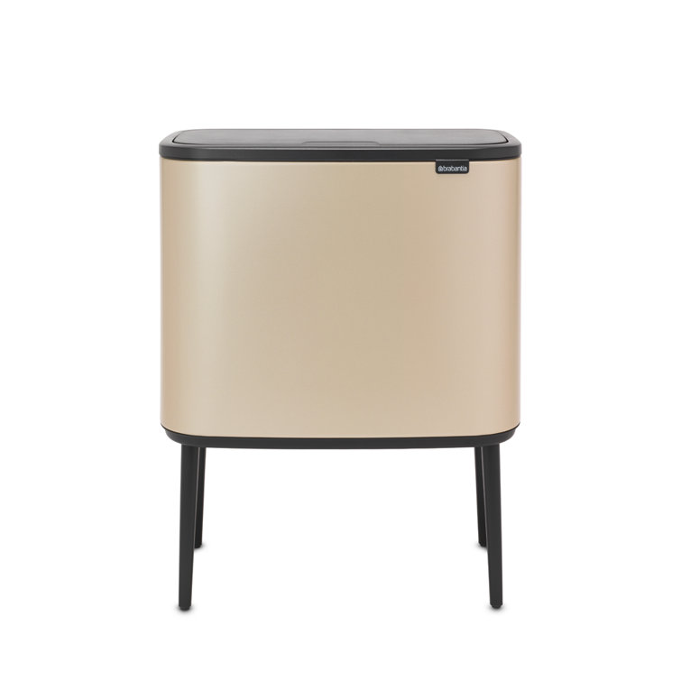 Metallic Gold 9.5 Gallon Fingerprint Resistant Kitchen Trash Can