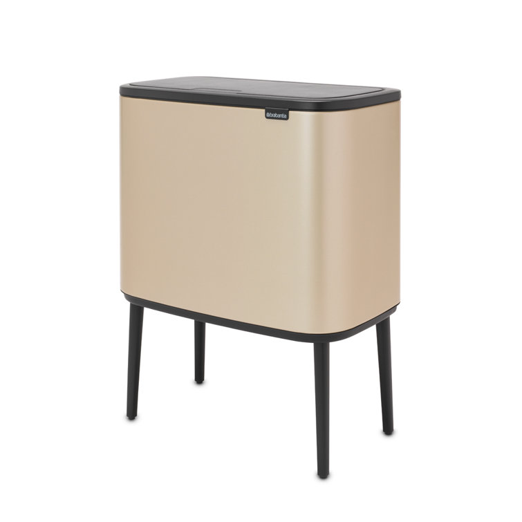 Metallic Gold 9.5 Gallon Fingerprint Resistant Kitchen Trash Can