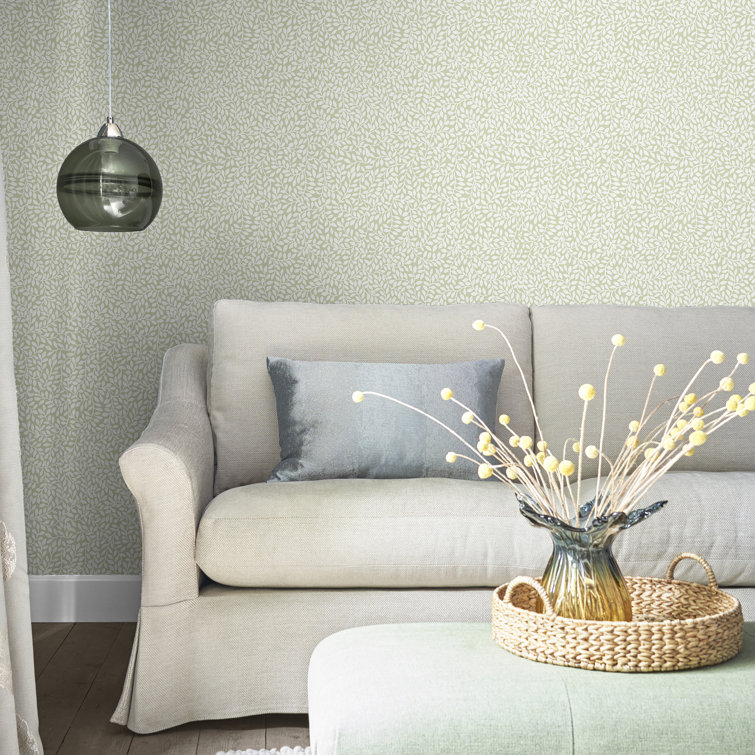 Hedgerow Green and White Botanical Removable Wallpaper