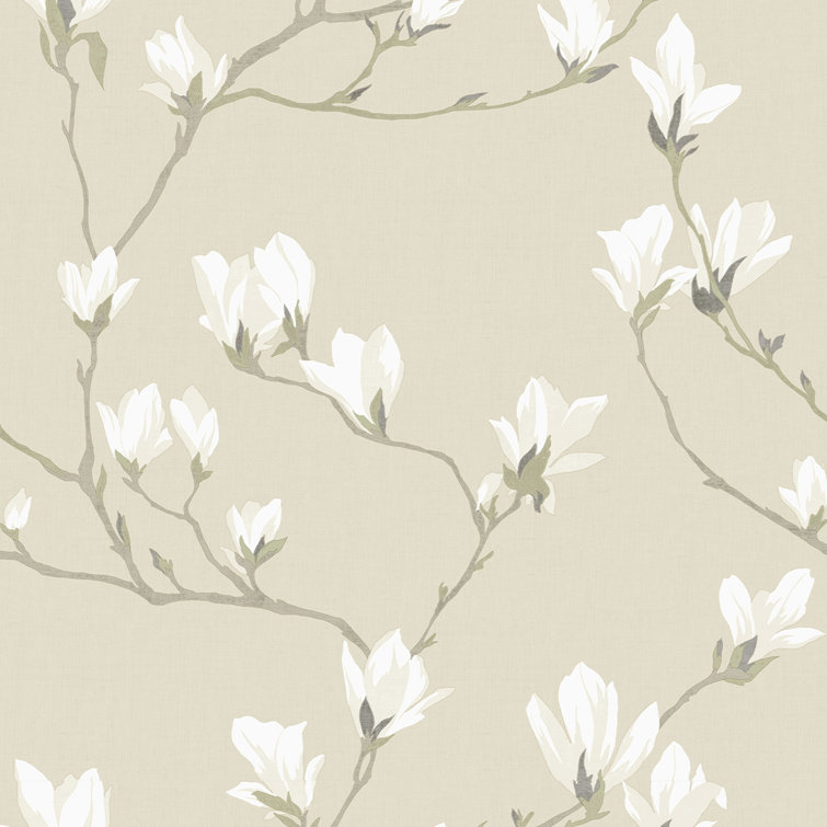 Laura Ashley Magnolia Grove Natural Floral Wallpaper Roll