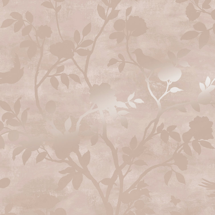 Laura Ashley Eglantine Silhouette Blush Wallpaper Roll