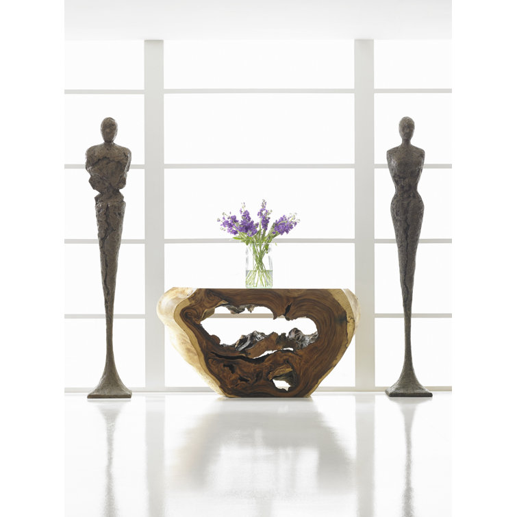 Tall Chiseled Bronze Female Sculpture, Contemporary Resin Decor
