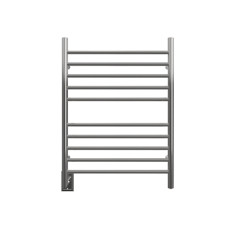 Polished Stainless Steel 10-Bar Wall-Mounted Towel Warmer